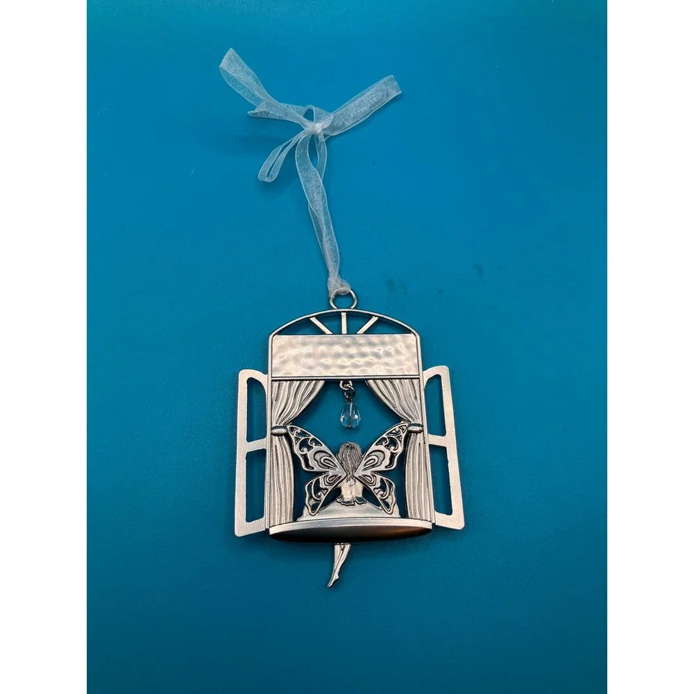 Fairy Ornament Silver Tone Spread Your Wings and Fly Enamel